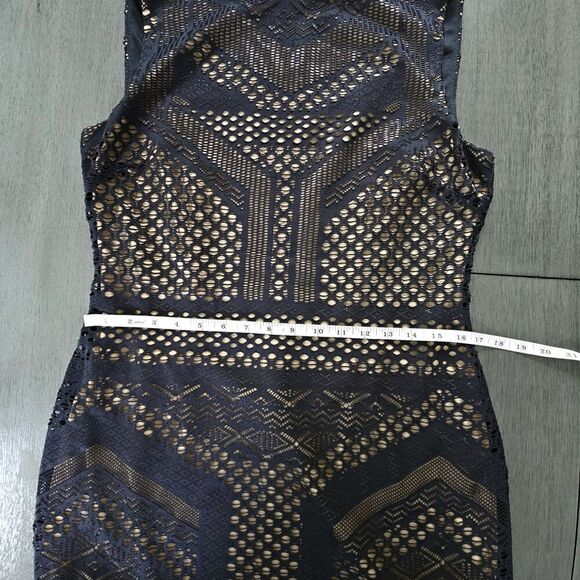 Cache Black Mesh Lace Illusion Cocktail Party Dress Size 14 Whimsy Goth Grunge - Picture 4 of 8